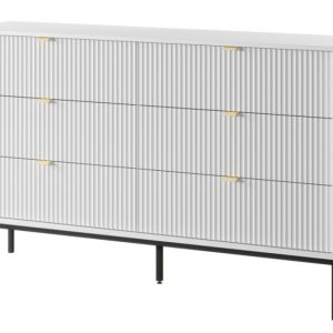 Komoda NEW w stylu glamour KS154 – biała + st. czarny 325519 Komoda NEW w stylu glamour KS154 – biała + st. czarny 325519