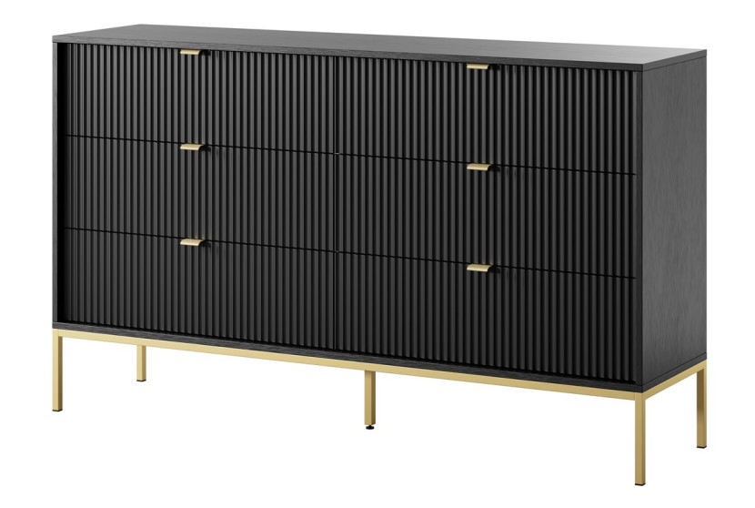 Komoda NEW w stylu glamour KS154 - czarna + st. złoty 325525