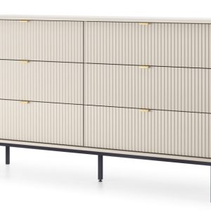 Komoda NEW w stylu glamour KS154 – kaszmirowa + st. czarny 804501 Komoda NEW w stylu glamour KS154 – kaszmirowa + st. czarny 804501