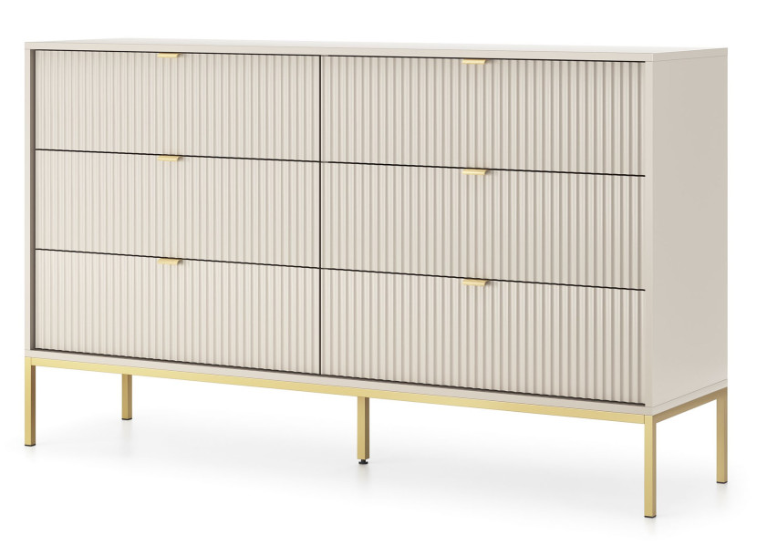 Komoda NEW w stylu glamour KS154 - kaszmirowa + st. złoty 804505