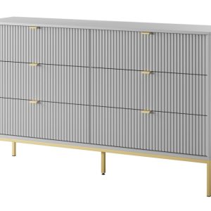 Komoda NEW w stylu glamour KS154 – szara + st. złoty 325526 Komoda NEW w stylu glamour KS154 – szara + st. złoty 325526