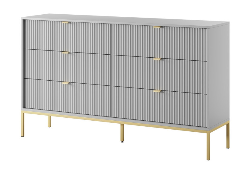 Komoda NEW w stylu glamour KS154 - szara + st. złoty 325526