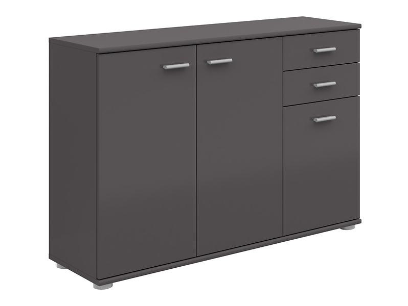 Komoda Noeda 106 cm z 3 drzwiami i 2 szufladami grafit 78201