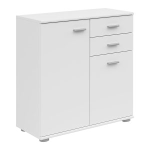 Komoda Noeda 71 cm z 2 drzwiami i 2 szufladami biała 78196 Komoda Noeda 71 cm z 2 drzwiami i 2 szufladami biała 78196