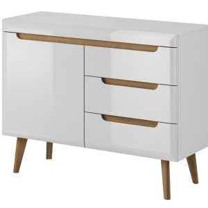 Komoda Nordan do salonu NKSZ107 – biały + dąb riviera 325209