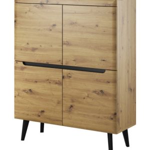 Komoda Nordan NK107 do salonu – dąb artisan + czarny 325205