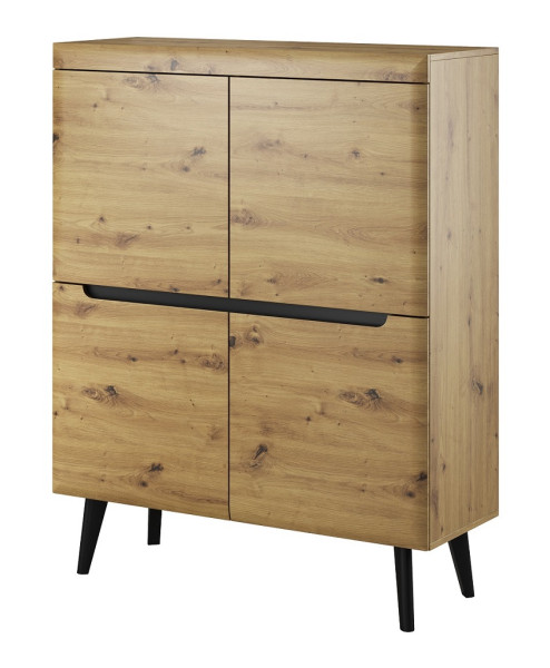 Komoda Nordan NK107 do salonu - dąb artisan + czarny 325205