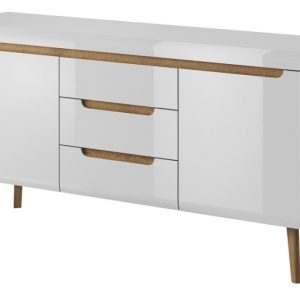 Komoda Nordan NKSZ160 do salonu – biały + dąb riviera 325214