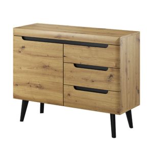 Komoda NORDI NKSZ107 Dąb Artisan/Czarny 300460
