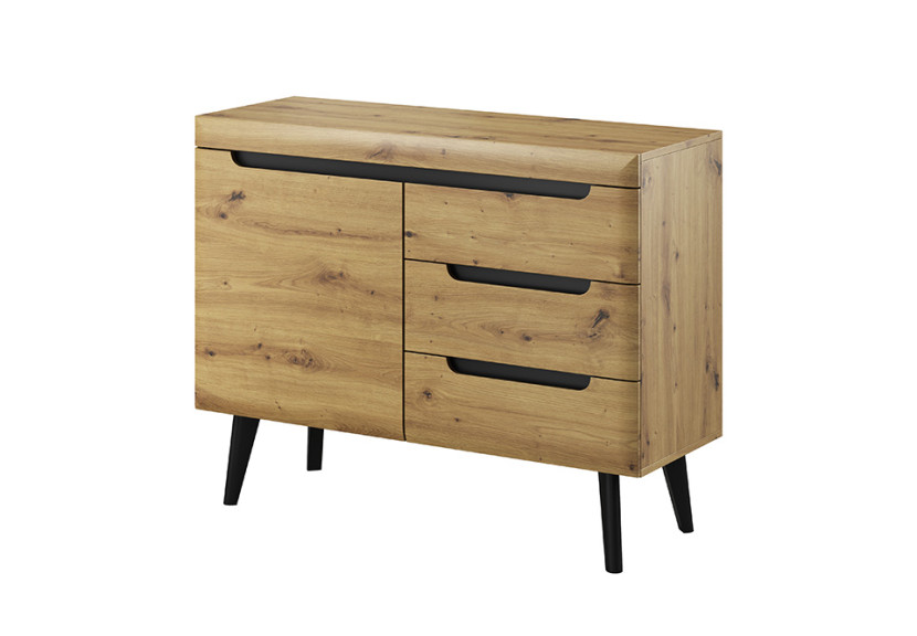Komoda NORDI NKSZ107 Dąb Artisan/Czarny 300460