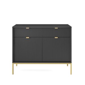Komoda NOVA KSZ104 Czarny ze złotą ramką 298628