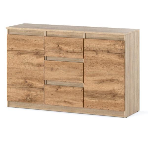 Komoda nowoczesna 120cm z 3 szufladami 120cm sonoma wotan 375479