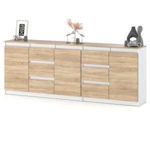 Komoda nowoczesna 6 szuflad best agnes plus 2m biała sonoma 376192 Komoda nowoczesna 6 szuflad best agnes plus 2m biała sonoma 376192