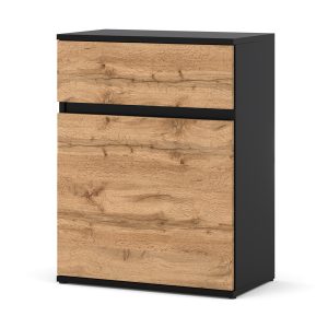 Komoda nowoczesna szuflada 60cm do salonu czarny dąb wotan 692729 Komoda nowoczesna szuflada 60cm do salonu czarny dąb wotan 692729