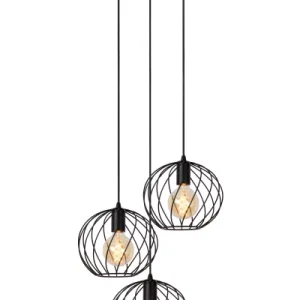Lampa wisząca czarna DANZA 3xE27x40W wym: 155x50x50 cm Lucide 850297