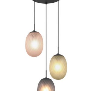 Lampa wisząca czarna-dymiona-bursztynowy-zielona FACETTE 3xE27x25W Trio 837888 Lampa wisząca czarna-dymiona-bursztynowy-zielona FACETTE 3xE27x25W Trio 837888
