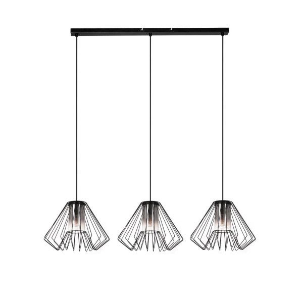 Lampa wisząca czarna-dymiona EMERENCIA 3xE27x40W wym: 120x95x22 cm Rabalux 836432