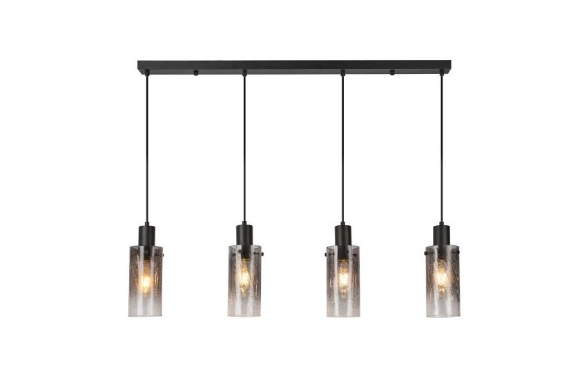 Lampa wisząca czarna-dymiona FUMEA 4xE27x60W wym: 120x100x10 cm Rabalux 837389