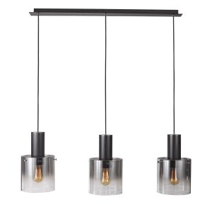 Lampa wisząca czarna-dymiona Javier 3xE27x60W wym: 120x90x20 cm Italux 854405 Lampa wisząca czarna-dymiona Javier 3xE27x60W wym: 120x90x20 cm Italux 854405