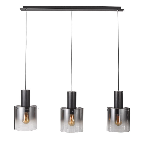 Lampa wisząca czarna-dymiona Javier 3xE27x60W wym: 120x90x20 cm Italux 854405
