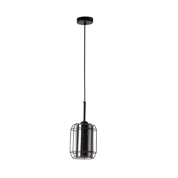 Lampa wisząca czarna-dymiona Jonera 1xE27x40W wym: 110x15x15 cm Candellux 924484
