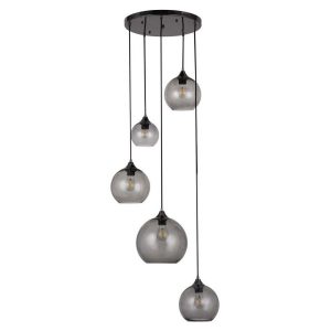 Lampa wisząca czarna dymiona Tanesha 5xE27x40W wym: 157x39x39 cm Rabalux 959162 Lampa wisząca czarna dymiona Tanesha 5xE27x40W wym: 157x39x39 cm Rabalux 959162