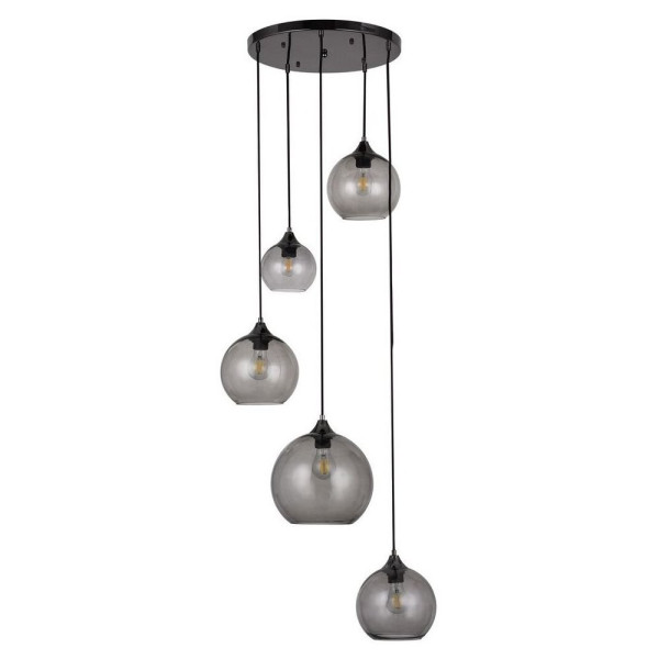 Lampa wisząca czarna dymiona Tanesha 5xE27x40W wym: 157x39x39 cm Rabalux 959162