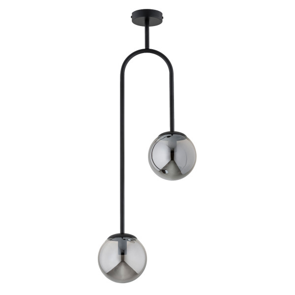 Lampa wisząca czarna-dymiona VECTOR 2xE14x10W wym: 75x33x15 cm Alfa 854537