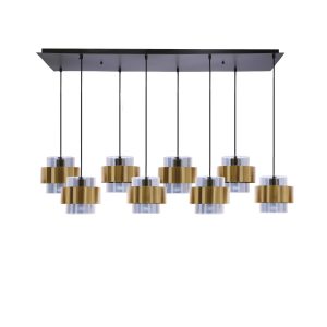 Lampa wisząca czarna-dymiona-złota Spiega 8xE27x60W Candellux 858442 Lampa wisząca czarna-dymiona-złota Spiega 8xE27x60W Candellux 858442