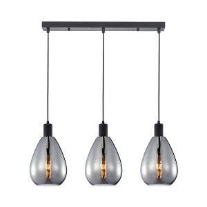 Lampa wisząca czarna-dymiona ZULO 3xE27x40W wym: 115x77x18 cm Italux 846114 Lampa wisząca czarna-dymiona ZULO 3xE27x40W wym: 115x77x18 cm Italux 846114