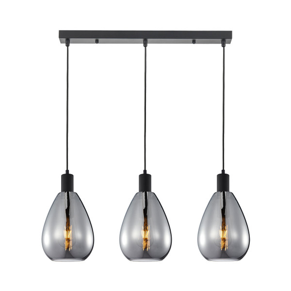 Lampa wisząca czarna-dymiona ZULO 3xE27x40W wym: 115x77x18 cm Italux 846114