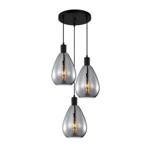 Lampa wisząca czarna-dymiona ZULO 3xE27x40W wym: 130x38x38 cm Italux 845192 Lampa wisząca czarna-dymiona ZULO 3xE27x40W wym: 130x38x38 cm Italux 845192