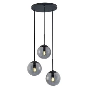 Lampa wisząca czarna-dymione szkło BALINI 3xE14x28W wym: 150x30x30 cm Trio 856220 Lampa wisząca czarna-dymione szkło BALINI 3xE14x28W wym: 150x30x30 cm Trio 856220
