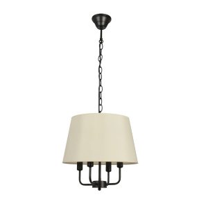 Lampa wisząca czarna-ecru PASTERI 4xE14x40W wym: 110x37x37 cm Candellux 924140 Lampa wisząca czarna-ecru PASTERI 4xE14x40W wym: 110x37x37 cm Candellux 924140