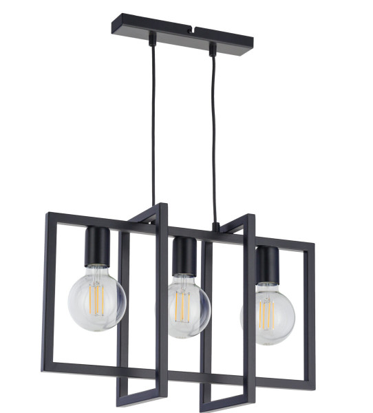 Lampa wisząca czarna Eden 3xE27x15W wym: 80x50x18 cm Sigma Lighting 838029