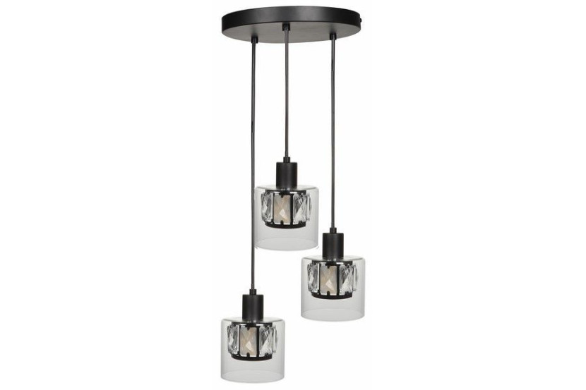 Lampa wisząca czarna Elmo 3xE14x40W wym: 120x25x25 cm Reality 845187