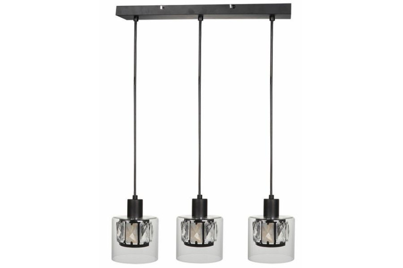 Lampa wisząca czarna Elmo 3xE14x40W wym: 120x47x12 cm Reality 846394