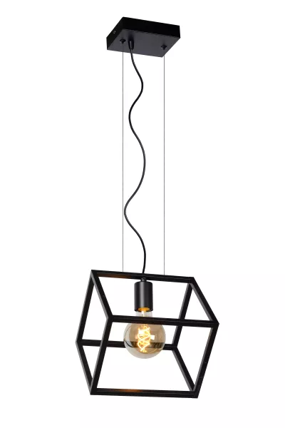 Lampa wisząca czarna FABIAN 1xE27x40W wym: 161x25x28 cm Lucide 850903