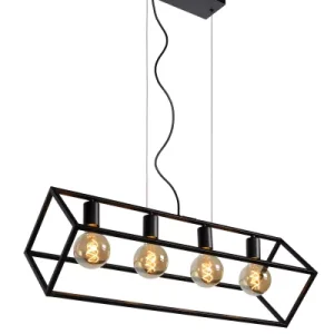 Lampa wisząca czarna FABIAN 4xE27x40W wym: 161x80x28 cm Lucide 850909 Lampa wisząca czarna FABIAN 4xE27x40W wym: 161x80x28 cm Lucide 850909