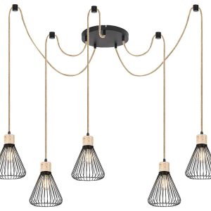 Lampa wisząca czarna Farfalle 5xE27x40W wym: 120x18x18 cm Rabalux 850847 Lampa wisząca czarna Farfalle 5xE27x40W wym: 120x18x18 cm Rabalux 850847
