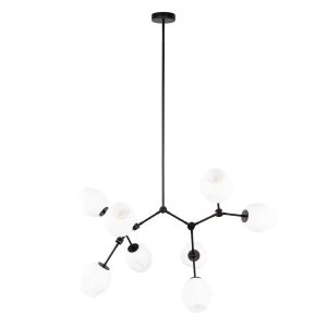Lampa wisząca czarna FERRAL 8xE27x60W wym: 119x104x80 cm Italux 836234