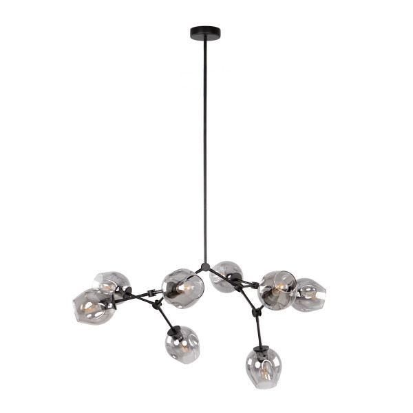 Lampa wisząca czarna FERRAL 8xE27x60W wym: 119x104x80 cm Italux 836193