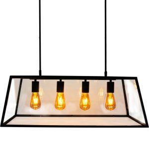 Lampa wisząca czarna FINLAND 4xE27x20W wym: 131×30,5×78 cm Polux 854354