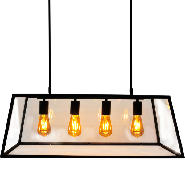Lampa wisząca czarna FINLAND 4xE27x20W wym: 131x30,5x78 cm Polux 854354