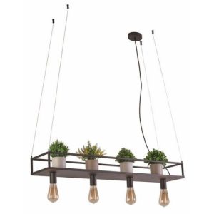 Lampa wisząca czarna Fiore 4xE27x40W wym: 120x100x23 cm Reality 854178