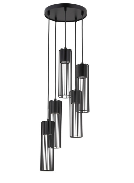 Lampa wisząca czarna Fobia 5xGU10x25W wym: 100x25x25 cm Sigma Lighting 837905