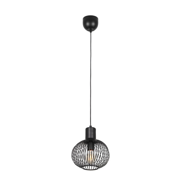 Lampa wisząca czarna GILA 1xE27x10W wym: 150x23x23 cm Trio 841595