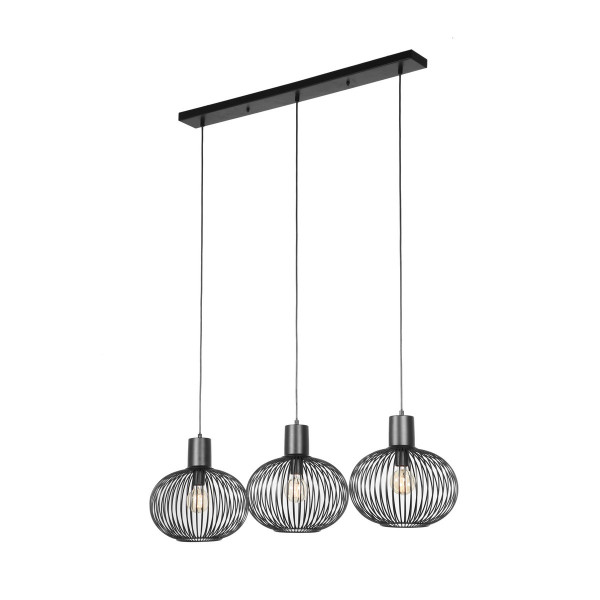 Lampa wisząca czarna GILA 3xE27x10W wym: 150x120x33 cm Trio 841967