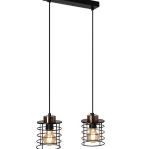 Lampa wisząca czarna GLOB 2xE27x40W wym: 100x37x12 cm Candellux 858489