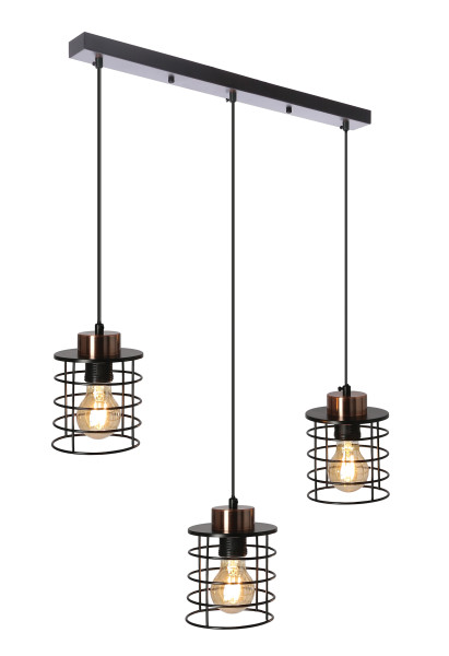 Lampa wisząca czarna GLOB 3xE27x40W wym: 100x64x12 cm Candellux 857962